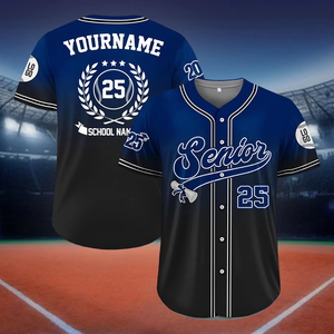 Maillot de baseball Senior personnalisé pour l'obtention du diplôme de fin d'études secondaires T-shirt d'équipe de remise des diplômes - Product Image 1