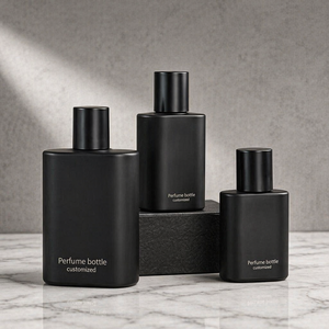 Lot de flacons de <span class=keywords><strong>parfum</strong></span> en verre noir mat de 30 ml, 50 ml, 100 ml, vides et rechargeables, avec capuchon noir pour hommes - Product Image 1