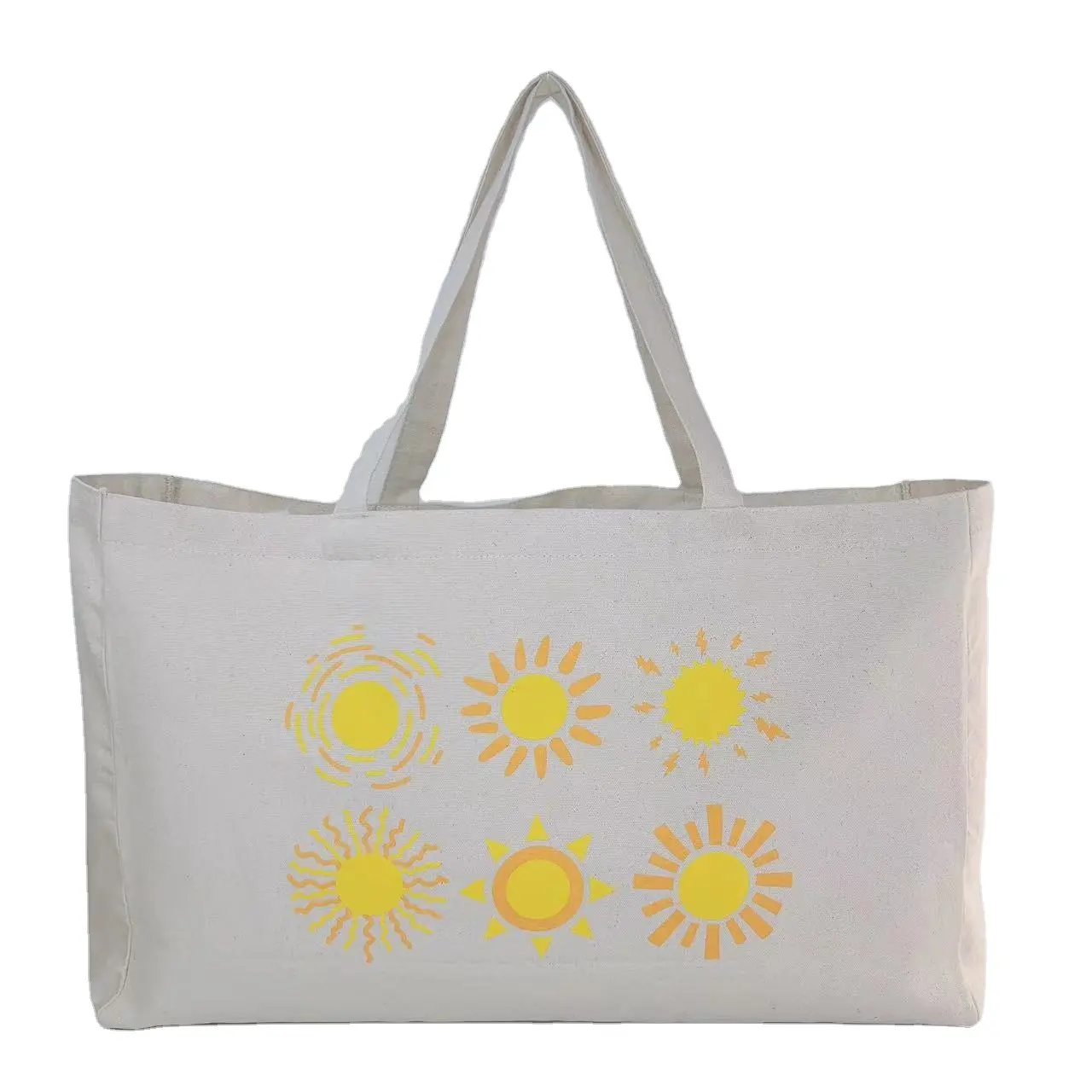 Customized Eco-Friendly Canvas Tote Shopping Bags with Cotton Handle XL Organizer Bag with Custom Printed Logo