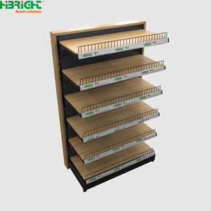 Black Wood Grain Gondola Shelving Heavy Duty Supermarket Display <b>Rack</b> Retail Grocery Store <b>Shelf</b> - Product Image 1