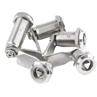 Serrures à came à quart de tour Baileji en alliage de zinc chromé, modèle 705, version étendue, 2 clés, pour boîtes à compteurs, cylindre de verrouillage d'outillage ANSI