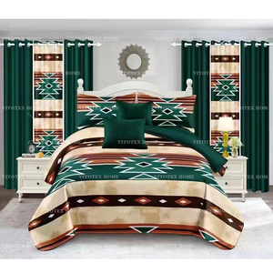 China Factory Hot <strong>Sale</strong> 2024 New Design Printed Bedsheet <strong>Set</strong> 8pc <strong>Bedding</strong> <strong>Set</strong> <strong>with</strong> <strong>Matching</strong> <strong>Curtains</strong> - Product Image 2