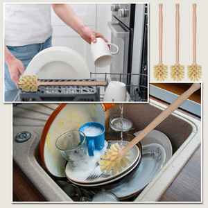 Cepillo de limpieza de botellas de mango largo de bambú natural con cerdas de Sisal para botellas de agua - Product Image 6