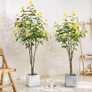 Plante d'intérieur <span class=keywords><strong>en</strong></span> <span class=keywords><strong>pot</strong></span> d'arbre de <span class=keywords><strong>jasmin</strong></span> artificiel de luxe-Plante verte élégante de faux gardénia <span class=keywords><strong>pour</strong></span> l'affichage de décor de salon à la maison. - Product Image 5