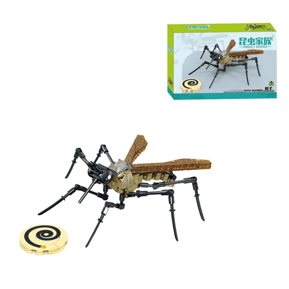 155 cái/hộp tự làm lắp ráp thực tế côn trùng đồ chơi xây dựng gạch mô hình đồ chơi muỗi cho bán buôn