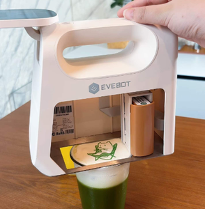 Impresora de café EVEBOT con pantalla abatible, 300 dpi, tinta textil para imprimir en café y galletas, funciona con batería, conexión USB - Product Image 1