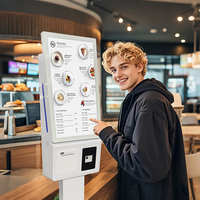 Kiosque de commande et de paiement en libre-service tactile 23 pouces, système double Android/Windows, totem de libre-service pour café, en stock