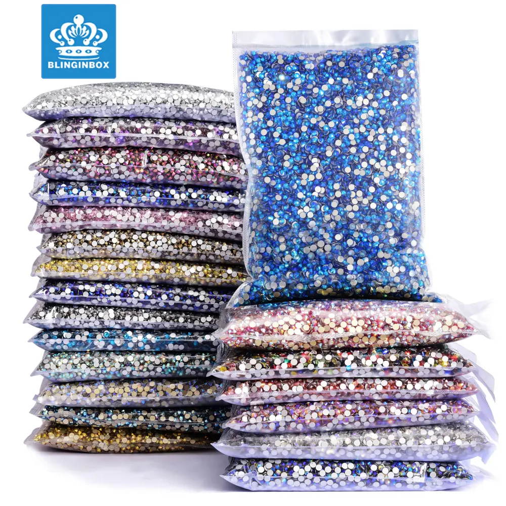Factory Wholesale SS6-SS20 14400pcs Bulk Package Crystal Glass Rhinestones Flatback Non hotfix Rhinestone For Nail Art Garment
