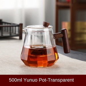 Tetera de Vidrio Borosilicato de 450ml con Asa de Madera e Infusor, Segura para Estufas Eléctricas y de Cerámica, Diseño Moderno con Silbato - Product Image 4