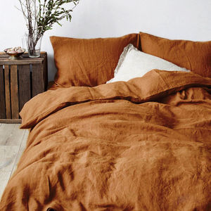 Bộ ga trải giường vải lanh Pháp tự nhiên 100% lanh châu Âu, màu trơn, chứng nhận GOTS, bán buôn - Product Image 1