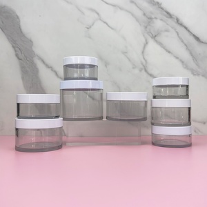 Hot 50ml 100ml 120ml 150ml 200ml 250ml 300g 4oz 8oz Clear <b>Plastic</b> PET Container Food <b>Jar</b> with Custom White <b>Plastic</b> Lid Metal Lid - Product Image 4