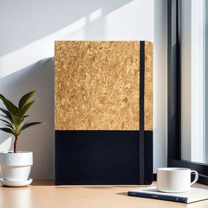 Custom A5 Size 100 Pages Cork Embossed Notebook Beautifully Printed Lined with Ribbon PP Cover Saddle Stitching Sewing Binding - Product Image 5