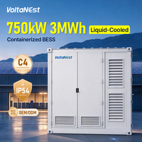 Sistem Penyimpanan Energi BESS LiFePO4 Terkontainerisasi Berpendingin Cairan VoltaNest 250kW 1MWh 2MWh untuk Daya Cadangan Komersial Hibrida On-Grid