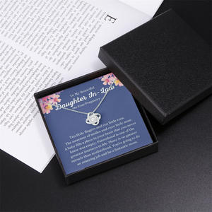 Collar Clásico de Acero Inoxidable con Colgante Hueco y Circonita Blanca, con Caja de Regalo Personalizada y Tarjeta de Mensaje: Mi Hermosa Chica - Product Image 3