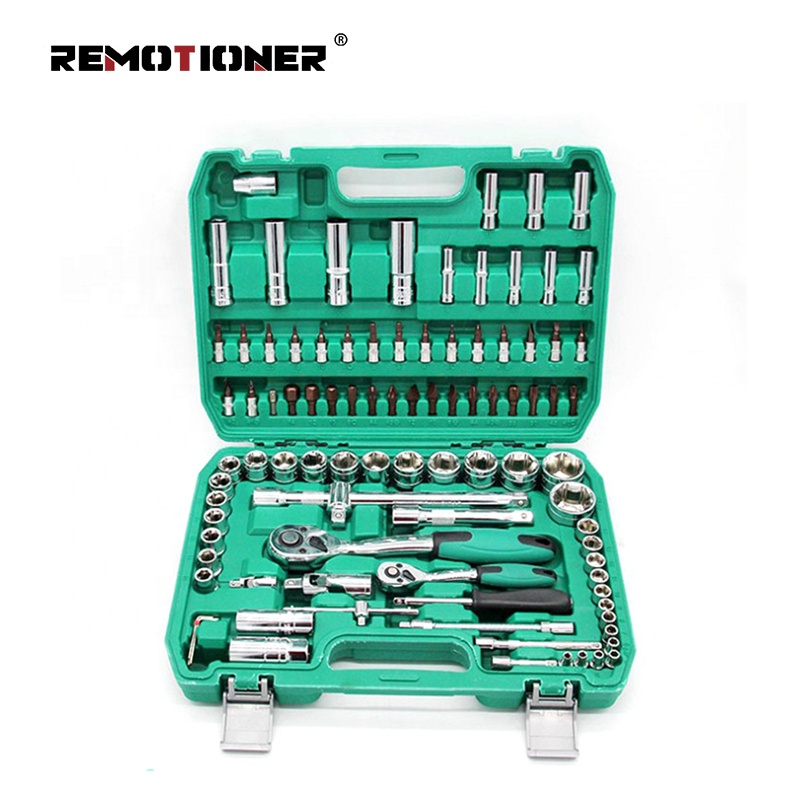 Heavy Duty 94pcs Hand Tool Kit 1/4" & 1/2" Socket Wrench Spanner Set Auto Repair Tool Box