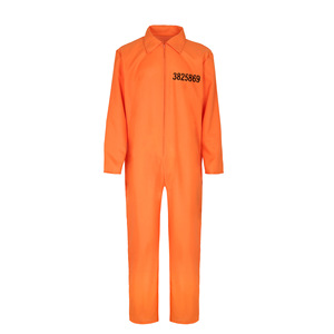 Costume da Carcerato Arancione per Adulti, Tuta per Halloween, Travestimento da Ladro, Rapinatore, Evaso, Abbigliamento per Cosplay - Product Image 4