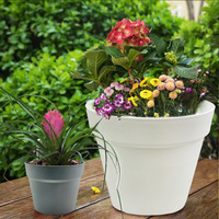 Pots de fleurs modernes en plastique PP léger de haute qualité pour culture verticale, avec trou de drainage, couleur personnalisable, pour intérieur toute saison