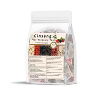 Minweng – Coffret de Thés de Santé aux Cinq Trésors de Ginseng Pur et Naturel, avec Baies de Goji, Jujubes et Mûres, Sachets de Thé Pyramidaux aux Herbes, Marque Privée
