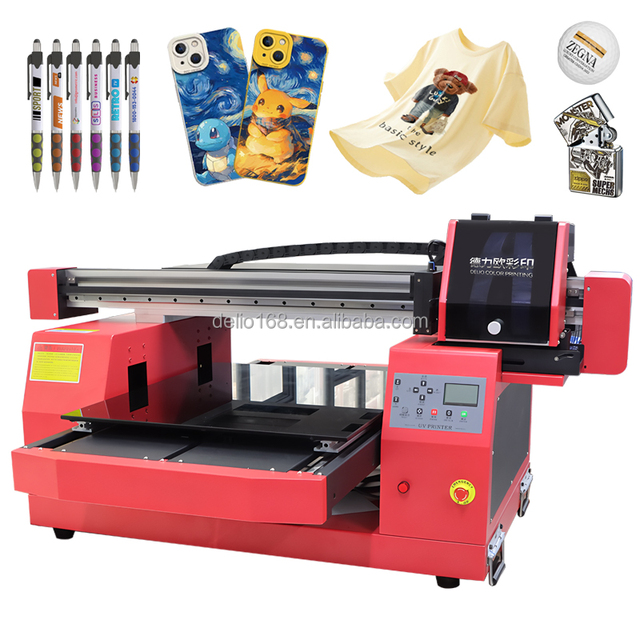 Factory Direct Bottle Mug Pen Acrylic Glass Metal A2 A3 A4 6090 Uv Flatbed Printer with Two Printheads Xp600