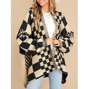 <span class=keywords><strong>Cardigan</strong></span> <span class=keywords><strong>Invernale</strong></span> alla Moda con Ricamo Personalizzato, Maglione da <span class=keywords><strong>Donna</strong></span> a Maniche Lunghe con Scollo a V, Giacca Larga - Product Image 1
