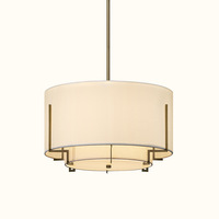 Lustre en fer et tissu de style chinois vintage moderne pour plafonds de taille moyenne, design simple, éclairage pour salon, salle à manger, chambre à coucher