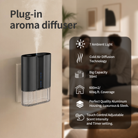 Diffuseur d'arômes automatique à écran numérique avec télécommande, capacité de 50 ml, à brancher