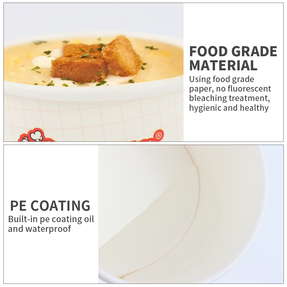 Disposable Manufacturer Food Packing Heatable Container Paper Soup Cups Paper Bowls Custom LogoPopular