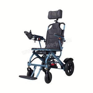Fauteuil roulant de voyage léger en fibre de carbone Fauteuil roulant léger inclinable pour senior pliant automatique Silla De Ruedas Electrica - Product Image 2