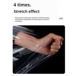 فيلم تغليف شحنات شفاف ذاتي اللصق قوي التمدد من البولي إيثيلين منخفض الكثافة الخطي بعرض 500 مم للاستخدام على المنصات النقالة عبوة 3 كجم - Product Image 3