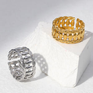 थोक फैशन फंकी सस्ते बड़े स्टेनलेस स्टील गहने pvd उंगली की अंगूठी लड़कियों के लिए - Product Image 2