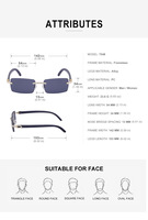 2024 dernière conception lunettes de soleil en métal sans monture cadre carré sans monture lunettes de soleil logo personnalisé branches en bois lunettes de soleil