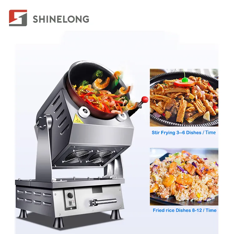 Fogão Robô Inteligente Rotativo Shinelong Wok Chef Máquina De Cozinha Automática Máquina De Arroz Frito De Restaurante Robô De Cozinha Inteligente