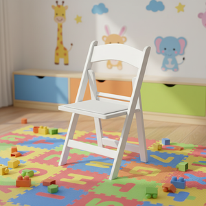 <span class=keywords><strong>เก้าอี้</strong></span><span class=keywords><strong>พับ</strong></span>โครงไม้เคลือบเรซิ่นสีขาว สำหรับงานกลางแจ้ง สวน งานแต่งงาน งานเลี้ยง งานอีเว้นท์ พกพาสะดวก ซ้อนเก็บได้ น้ำหนักเบา - Product Image 1