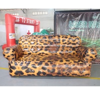 Canapé gonflable géant en PVC pour publicité extérieure, fauteuil gonflable léopard, meubles gonflables à vendre