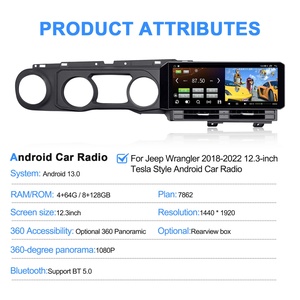 NaviHua 12.3" Android Head Unit <b>for</b> Jeep Wrangler JL 2018-2022 GPS Navigation Multimedia CarPlay Auto Stereo - Product Image 4