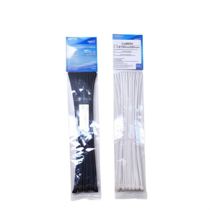 Bridas de nailon autoblocantes 4.8x250mm, paquete de 30 unidades en blanco y negro para organización de cableado eléctrico - Product Image 2