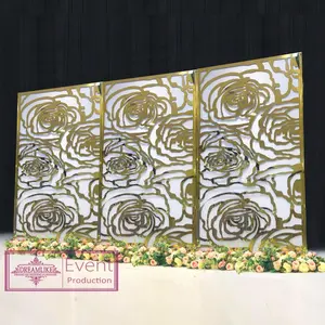 Royal wedding furniture wedding golden backdrop board for events decoration