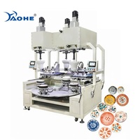 Machine d'impression par tampon céramique semi-automatique de haute qualité à 3 couleurs pour assiettes/bols