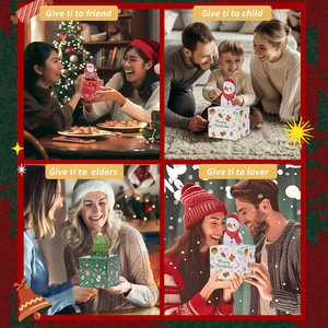 Boîte à monnaie surprise de Noël en gros – Motifs Père Noël, Bonhomme de neige, Sapin de Noël – Boîte à tirer des billets en papier – Cadeau de Noël – Boîte à espèces - Product Image 6