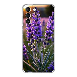 Custodia trasparente per telefono per Samsung Galaxy S24 Plus S23 FE S22 S21 S20 Ultra 5G S10 S10E S9 <span class=keywords><strong>S8</strong></span> <span class=keywords><strong>Cover</strong></span> semplice fiori viola lavanda - Product Image 3