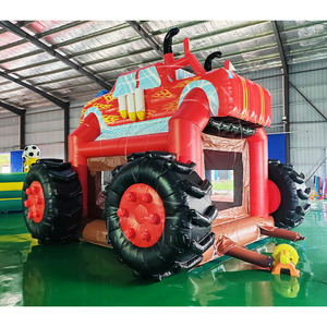 Château gonflable commercial à thème <span class=keywords><strong>voiture</strong></span> flamboyante en PVC pour parc d'attractions extérieur - Product Image 1