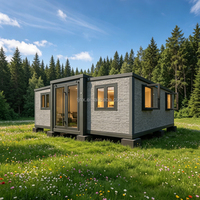 Maison préfabriquée modulaire compacte 2-3 chambres, maison mobile pliable 20ft 40ft, maison conteneur extensible de luxe préfabriquée