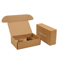Boîtes auto-élevables en carton kraft recyclé sur mesure pour bouteilles en verre de 50 ml/100 ml, avec doublure en papier brun et logo personnalisé