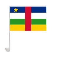 Drapeau de fenêtre de voiture personnalisé en polyester de taille personnalisée République centrafricaine 12 x 18 avec tige en plastique