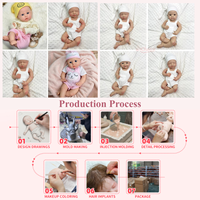 Poupée Reborn en Silicone Platine de 18 pouces, Corps Entier, avec Bouche Ouverte Réaliste, Yeux Scintillants, Peau Veinée, Jouets Interactifs pour Enfants OEM/ODM
