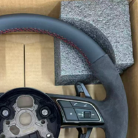 Volant en cuir personnalisé à fond plat, couleur cuir, pour Audi RS7 A4 B8.5 2016 A3 RS4 A4 A5 TT B6 S8 D4 S4 B8 B9 RS3