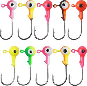 Anzuelos de pesca con cabezal de bola de doble ojo de 1/32oz, 1/16oz, 1/8oz, 3/16oz, 1/4oz, 3/8oz, 1/2oz, duraderos para lubina y trucha - Product Image 1