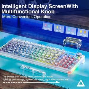 AULA F98 Pro Wireless Mechanical <b>Keyboard</b> with Transparent Keycaps, Hot Swap, Pre-lubricated Linear Switches, Gaming <b>Keyboard</b> - Product Image 6