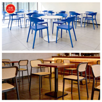 PP-Kunststoff Einfacher Stil Modernes Design Umweltfreundlicher Langlebiger Stapelbarer Hohlstuhl für Restaurant Hotel Wohnzimmer Schule