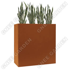 Home <b>Garden</b> <b>Large</b> Square Steel <b>Planter</b> Flower Pot 61x25x61cm American Style Customizable Capacity <b>for</b> Decor/Vegetable - Product Image 1